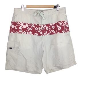 Northwest Blue  Floral Brown Casual Shorts Men's Size Large